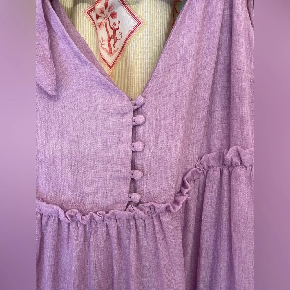 English Factory Tiered Mido Dress in Lilac Size Large - Picture 3 of 8